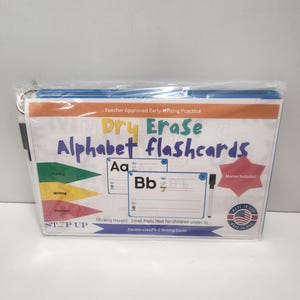 Cartões de alfabeto para apagamento a seco - Aprendizagem - Jogos de aprendizagem - Alfabeto - ABC - ABC - Crianças - Jogos infantis - Contagem - Jogos de contagem - Escola