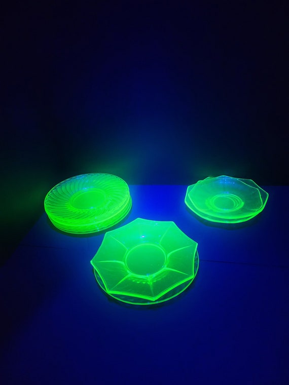 フェデラル　ウランガラス　ディプレッションガラス　ディバイディッドプレート フェデラル ウランガラス ディプレッションガラス ディバイディッド