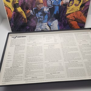 Peut inclure: Une bo&icirc;te de jeu de soci&eacute;t&eacute; vintage avec une illustration color&eacute;e de joueurs de football sur le devant. Le dos de la bo&icirc;te montre les r&egrave;gles et les instructions du jeu. Le jeu s'appelle "Thinking Man's Football" et est un jeu de sport 3M.