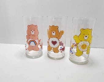 Vintage 1983 Carebears Pizza Hut samlarglas - Pizza Hut Glas - Carebears - Carebears Glas - Vintage Glas - Samlarglas