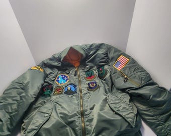 Vintage 1980s Alpha Industries US Air Force Bomber Jacket Large