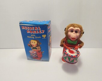 Vintage Toy Monkey With Symbols - Etsy