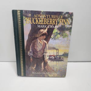 1992 Vintage AI Overview Inbunden utgåva av Huckleberry Finns äventyr av Mark Twain - Mark Twain - Mark Twain Books - Huckleberry Fin