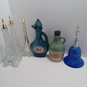 Vintage Avon Perfume Bottles Aftershave Cologne Bell Bottom 1976 Bay Rum 1960s Eiffel Tower Giraffe - Avon - Avon Glass - Vintage Avon