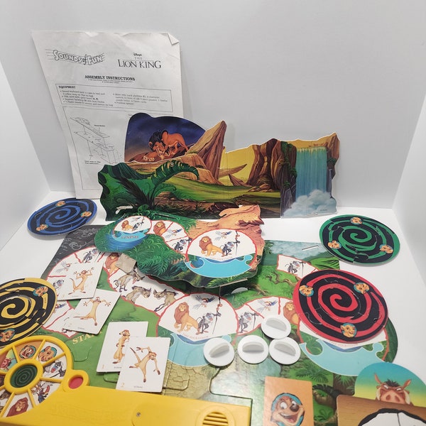 Vintage 1994 The Lion King Offical Board Sounds and Fun - Interactive Game - Board Game - The Lion King - Disney Games - Family Games