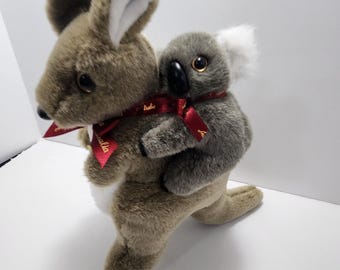 ヴィンテージ ぬいぐるみ カンガルー親子＆コアラ ☆カンガルーの親子とコアラ☆ ぬいぐるみ・ | ぬいぐるみ専門店 くろ