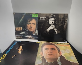 Płyty winylowe z Johnnym Cashem Lata 70. Lata 80. Zestaw 4 płyt - Płyty winylowe - Johnny Cash - Johnny Cash Records - Muzyka vintage - LP