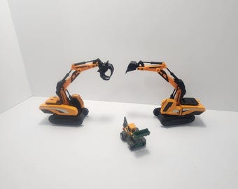 Construction Toys with 2 Excavators LOT Of 3 - Construction - Construction Toys - Toy Cars - Playset - Vehicles - Pretend Play - Excavator