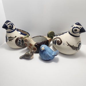Mexican Pottery Nativity Birds - Clay Pottery - Mexico - Mestiso Art - Homemade Art - Birds - Pottery - Nativity Set - Handmade