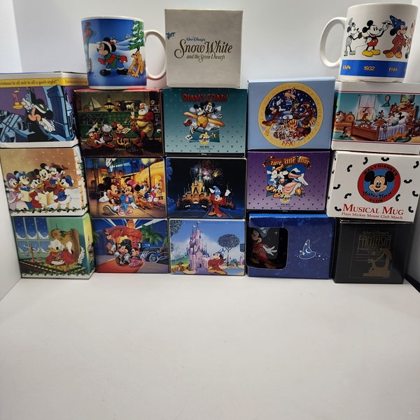 Disney Vintage 1980s 1990s Mugs With Box Great Details - Disney Mugs - Vintage Disney - Mugs - Christmas Mug - Disney Store