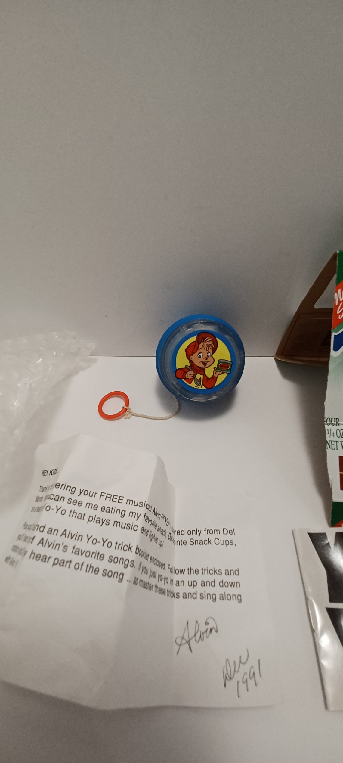 Vintage 1991 Alvin & the Chipmunks Yoyo Del Monte Pudding Etsy Canada