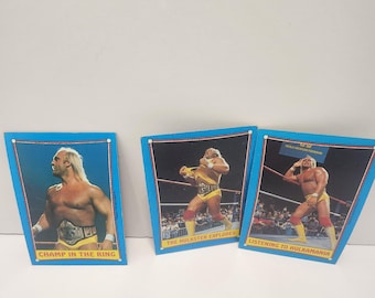 1986 WWF Wrestlemani Titan Sports Hulk Hogan Vintage Trading Cards LOT of 3 - 1980's - Wwf - Wwf Gifts - Wrestling - Hulk Hogan - Tcg