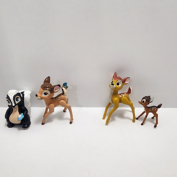 Bambi Figures - Disney - Disney's Bambi - Deer - Skunk - Bambi Toys