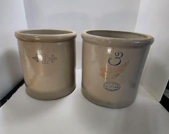 Antique Red Wing Stoneware Crock: 2 Gallon, 4-inch Logo, Circa