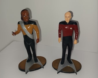 7pc Lot Vintage 1991 Tall Star Trek Action Figure Collection Set