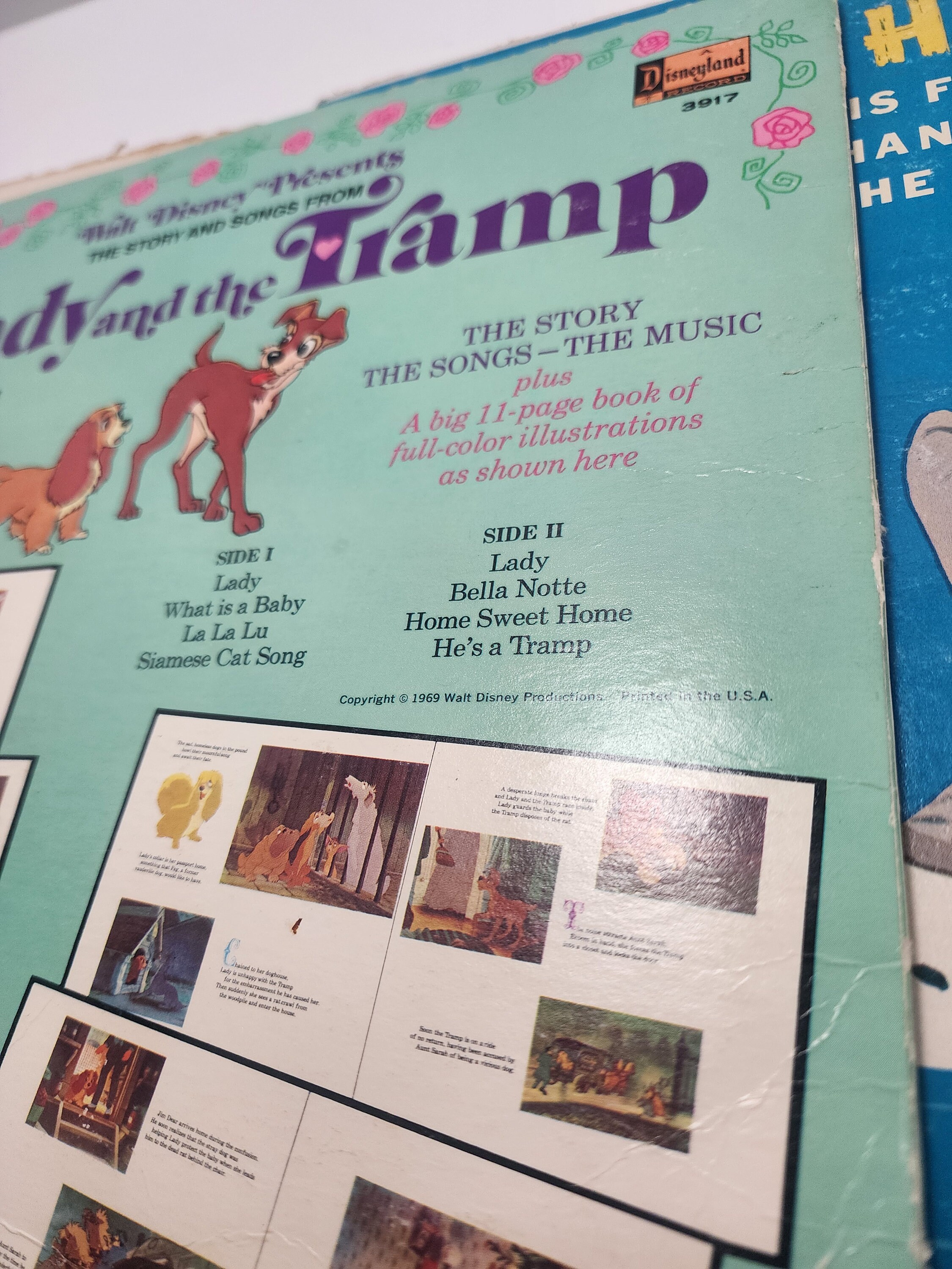 Walt Disney 1969 Vinyl Record Storybooks - Bambi - Lady and the