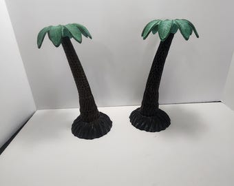 Palm Trees Set of 2 Iron Vintage 1980s Candle Holders - Palm Trees - Candles - Candle Holders - Tealights - Tealight Holders - Beach - Decor