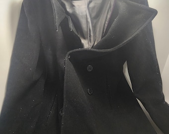 Vintage 90s Calvin Klein Jeans Wool Jacket - Navy Blue XL - Etsy