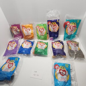 Beanie Babies 1998 McDonald&#39;s Toys Full Set of 12 - McDonald&#39;s- McDonald&#39;s Toys - Plush - Beanie Babies - Happy Meal Toys