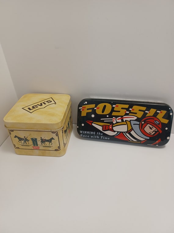 Vintage Watch Tins Fossil and Levi s Tins Vintage Watch Watch Tins Fossil Watch Levi s Metal Tins Vintage Tins Fossil Watch Etsy Canada