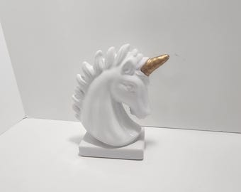 ユニコーンの置物（陶器）ハンドメイド ユニコーンヘッド 陶器製置物 - 陶器製置物 - 置物 - ユニコーン