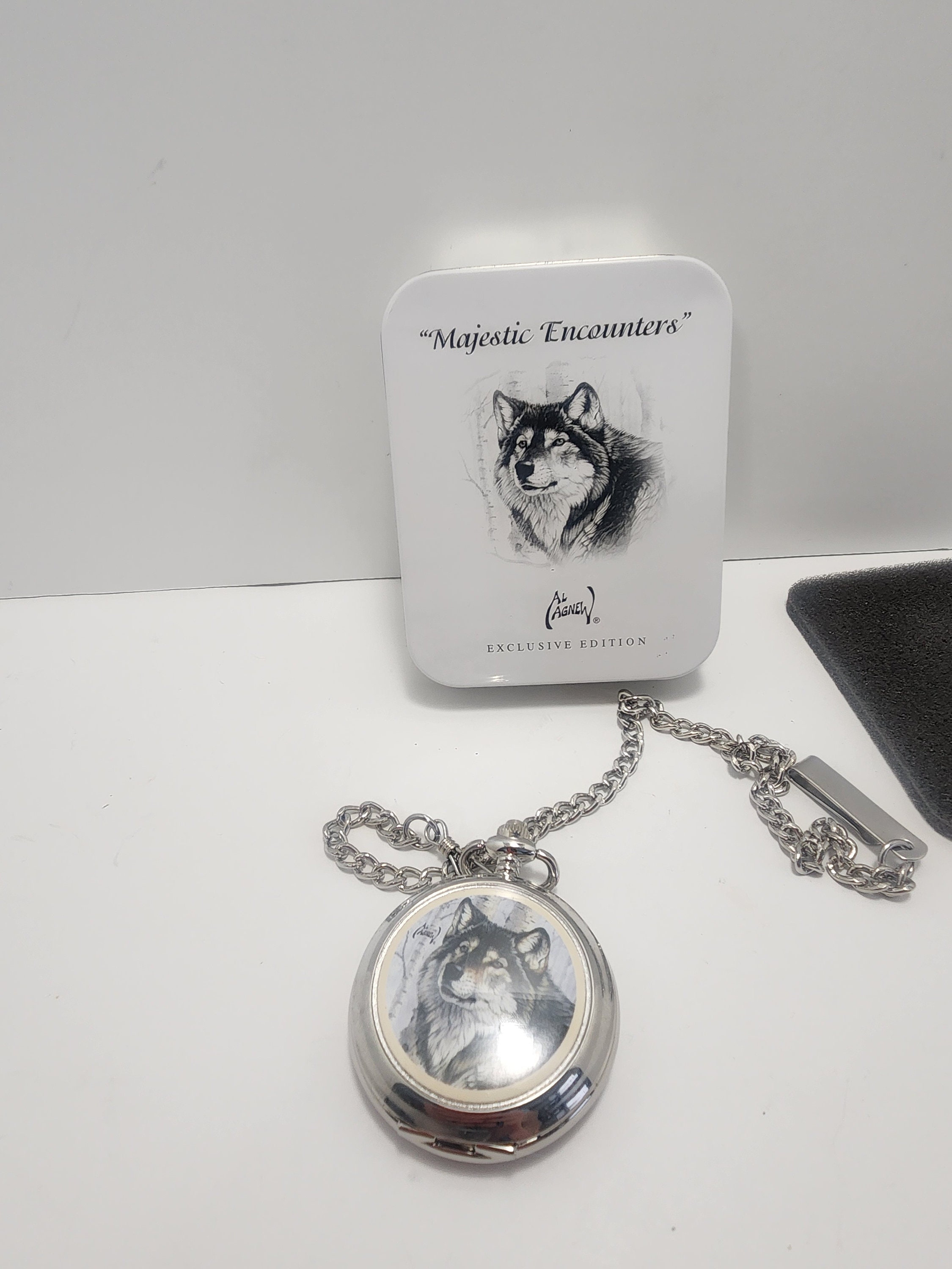 Wolf Pocket Watch by Avon 1990s Pocket Watch Pocketwatch Wolf Wolves Etsy