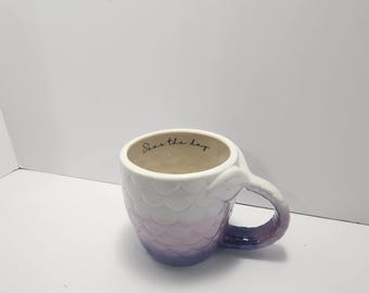 Seas The Day Mermaid Ceramic Coffee Mug - Mugs - Coffee - Cups - Mermaid - Mermaid Cup - Mermaid Gifts