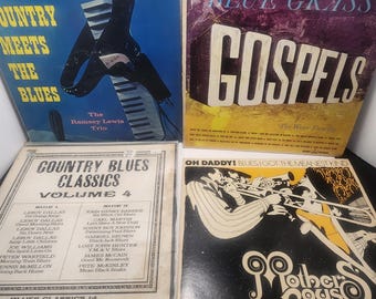 LOT de disques vinyles LP Country Blue Grass Gospels vintage des années 1980 - Disques - disques vintage - Country - Blue Grass - Gospels - vinyle vintage
