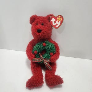 TY Orginal Beanie Babies 2006 Rot Urlaub Teddy - Weihnachten - Plüsch - TY - Beanie Babies - Urlaub Teddy - Vintage Blush