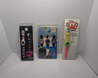 1990s Vintage Wrist Watchex SEALED - Watches - Wrist Watches - Neon Watch - Watch Bands - Womens Watches - Mens Watches - Gifts