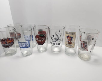 Drinking Glasses - Captain Morgan - The Office - Rhode Island - Reds - Drinking Glasses - Vintage Glasses - Barware - Bar Glasses