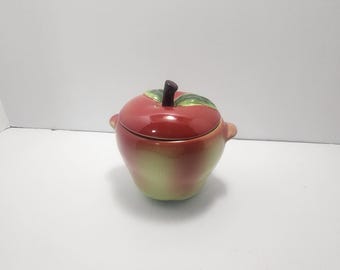 Vintage Ceramic Apple Jar By Hull - Apples - Apple Decorations - Jars - Kitchen - Kitchen Decor - Teachers - Gift For Teachers
