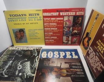 Vinyl LP Records LOT of 1960's 1970's Country Music & Gospel - Gospel Music - Country Music - Vinyl - Vinyl Records - Vintage Records