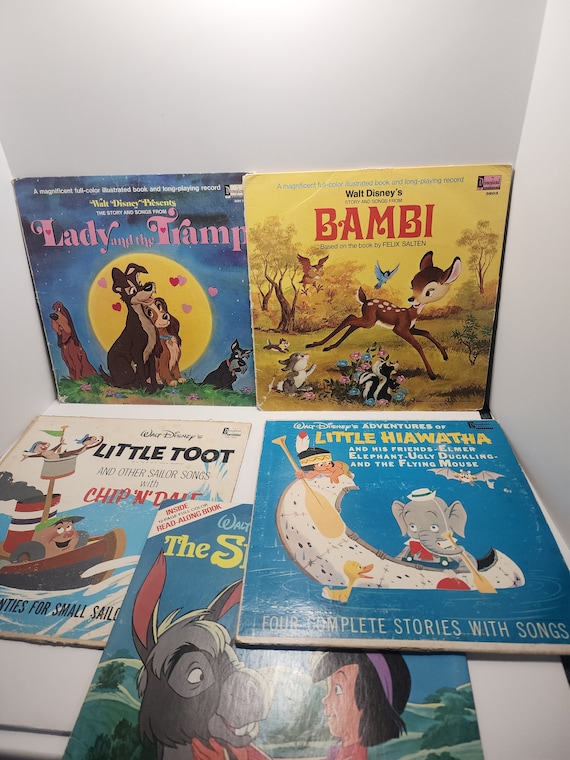 アート・デザイン・音楽 Walt Disney book and record & box Walt Disney 1969 Vinyl Record Storybooks - Bambi - Lady and the