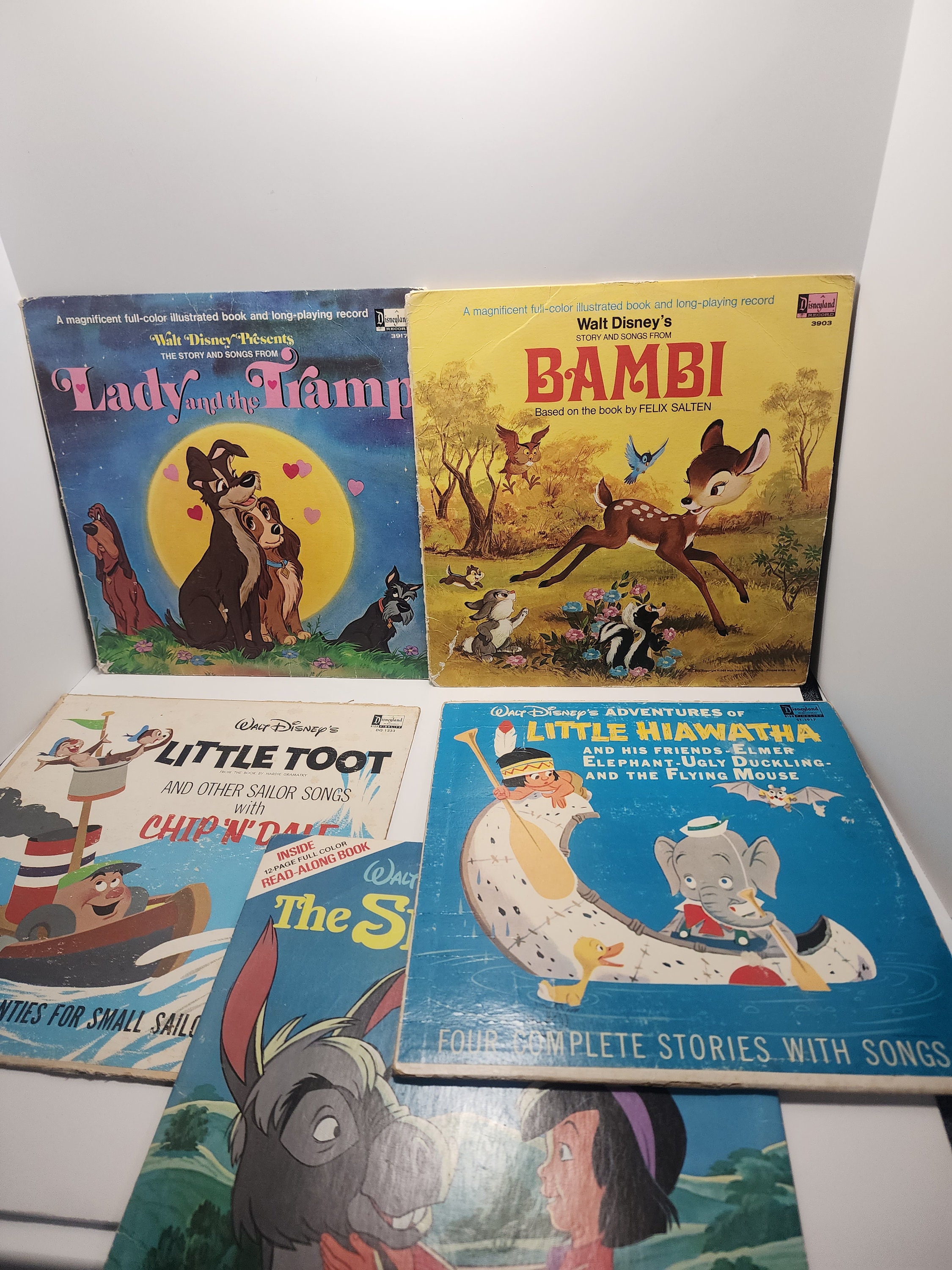 アート・デザイン・音楽 Walt Disney book and record & box Walt Disney 1969 Vinyl Record Storybooks - Bambi - Lady and the