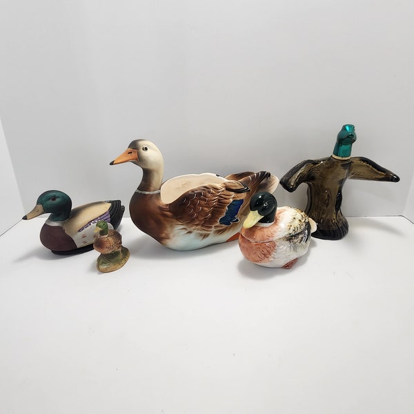 Mallard Duck Vintage Ceramic Figures - Mallard Ducks - Wildlife Decor - Planters - Ceramic Figurines - Ducks