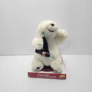 1997 Coca Cola Bear Stuffed Animal Figure - 1990s - Advertisments - Soda - Coca Cola - Polar Bears - Coca Cola Bear - Stuffed Animals