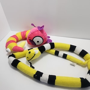 Animaux en peluche serpent et canard, lot de 3
