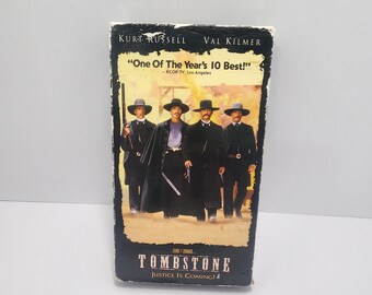 Tombstone Vhs - Tombstone - Val Kilmer - Doc Holiday - Kurt Russell - Wyatt Earp - Westerns - Vintage Movies - Vhs