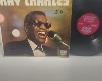 Vintage 1980-tals Ray Charles Originaltryck Vinylskiva - Ray Charles - Skivor - Vinyl - Vinylskivor - Vinylskivor - Musik