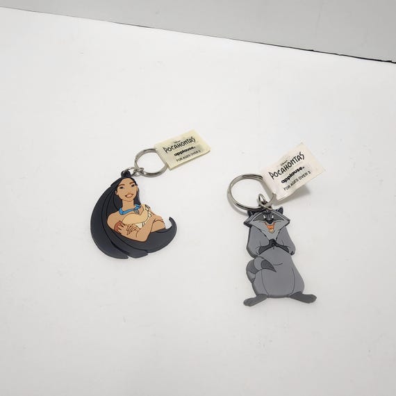 Disney 1990's Vintage Pocahontas And Meeko Keychains From Vintage Applause - Applause - Pocahontas - Pocahontas Toys - Kechains - Meeko