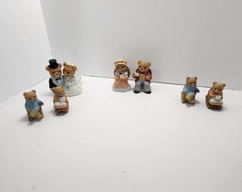 Figuras de parejas de osos vintage de Homco Bears de los años 90 (lote de 2) - Regalos para parejas - Parejas - Osos - Figuras de osos - Regalos de boda - Homco Bears