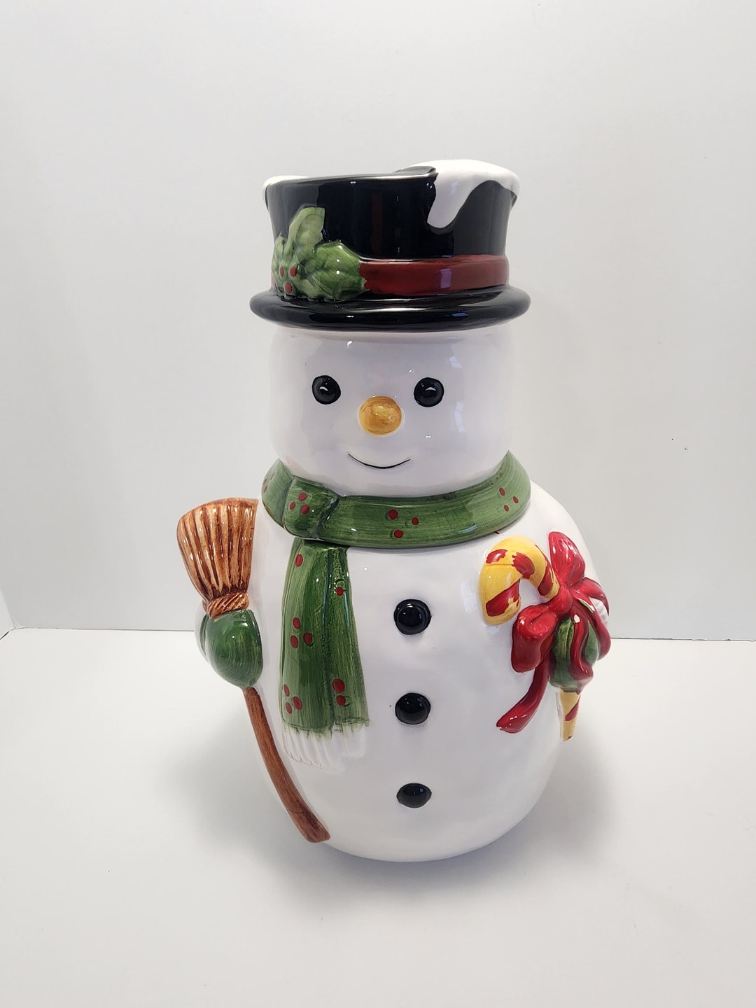 Vintage Snowman Cookie Jarnull