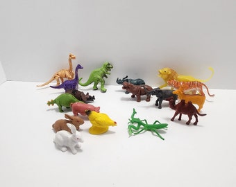 Lot de jouets animaux - Dinosaures - Jouets animaux - Jouets miniatures - Lot de jouets