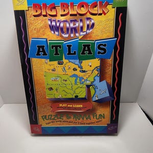 Big Block Welt Atlas Puzzle & Trivia - Trivia - Puzzles - Bausteine - Kinderspiele - Lernspielzeug - Lernspielzeug - Schule - Weltatlas
