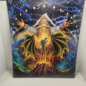 Miles Pinkney Vintage Glow In The Dark Dragon Puzzle Glued - Puzzles - Glued Puzzles - Glow In The Dark - Glow In The Dark Puzzle - Dragons