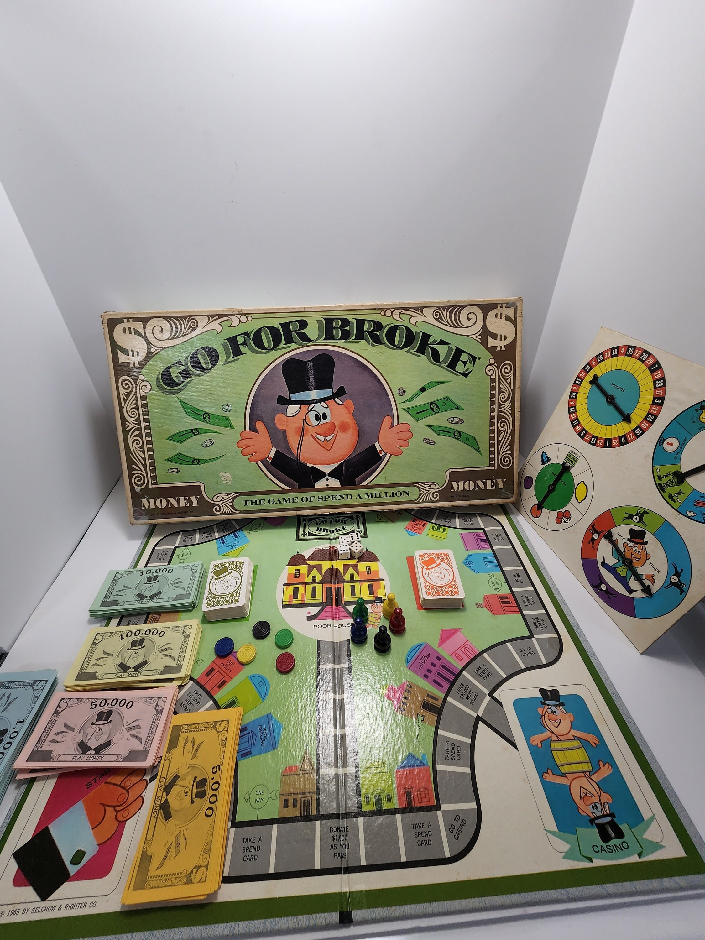 Vintage 1965 Go for Broke Board Game Selcow & Ritcher Board - Etsy