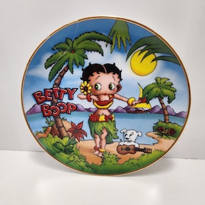 Betty Boop 1990 Tropical Time Collectible Plate - Plates - Collectible Plates - Character Plates - Betty Boop - Betty Boop Plate