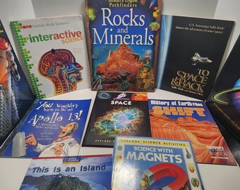 Interactive Science, Space, Minerals Children's Books LOT Of 10 - Minerals - Mineral Books - Space - Science - Science Books - Book Lot