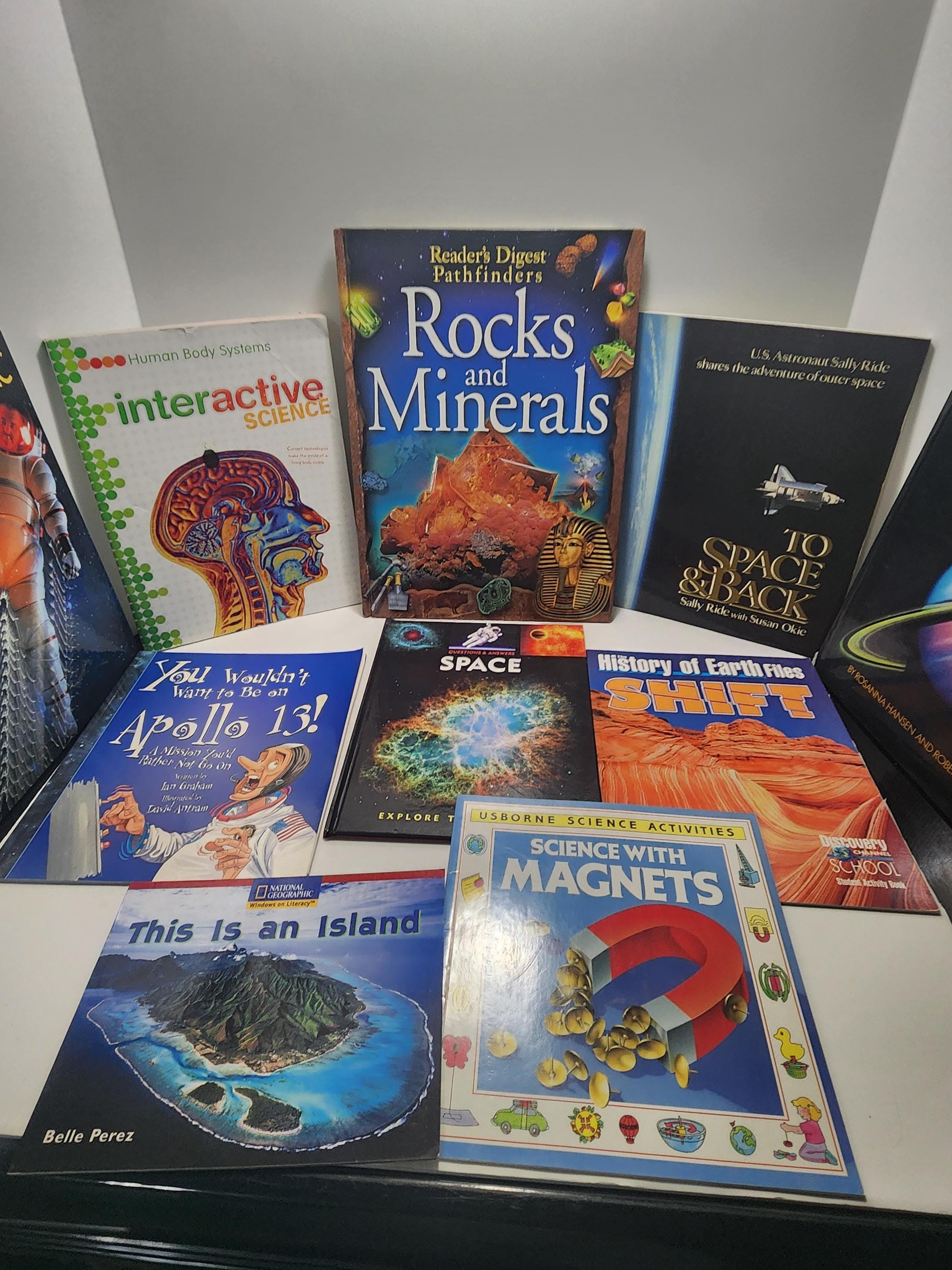 Interactive Science, Space, Minerals Children's Books LOT Of 10 - Minerals - Mineral Books - Space - Science - Science Books - Book Lot